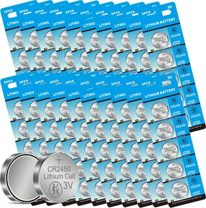 CR2450 Lithium Battery 3 Volt 600mAh Coin Button Cell 100 Pack CR2450 Lithium Battery 3 Volt 600mAh Coin Button Cell 100 Pack