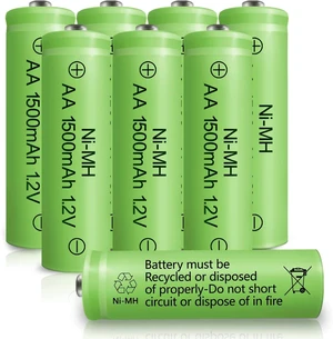 AA Rechargeable Batteries NIMH 1.2V Double A 1500mAh High Capacity Battery Low Self Discharge for Solar Lights Lantern String Light, Pack of 8 AA Rechargeable Batteries NIMH 1.2V Double A 1500mAh High Capacity Battery Low Self Discharge for Solar Lights Lantern String Light, Pack of 8