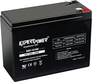 ExpertPower EXP12100 12V 10Ah Rechargeable SLA Battery - Battery 12 V for Scooters, UPS Systems, Wheelchairs, Low-Power Devices, F2 Terminals ExpertPower EXP12100 12V 10Ah Rechargeable SLA Battery - Battery 12 V for Scooters, UPS Systems, Wheelchairs, Low-Power Devices, F2 Terminals