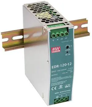 Mean Well EDR-120-12 Single Output DIN Rail Power Supply 12V 10 Amp 120W Mean Well EDR-120-12 Single Output DIN Rail Power Supply 12V 10 Amp 120W