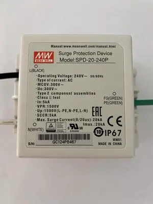 Mean Well SPD-20-240P Surge Protection Device Mean Well SPD-20-240P Surge Protection Device