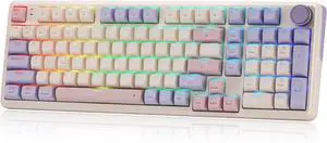 K768 PRO 100 Keys Wireless Gasket RGB Gaming Keyboard, Massive 8000 mAh PBT Mechanical Keyboard w/Hot-Swap Socket, Dedicated Knob Control & 5-Layer Noise Dampening, Custom Yolk Linear Switch K768 PRO 100 Keys Wireless Gasket RGB Gaming Keyboard, Massive 8000 mAh PBT Mechanical Keyboard w/Hot-Swap Socket, Dedicated Knob Control & 5-Layer Noise Dampening, Custom Yolk Linear Switch