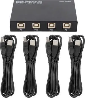 KC KM402 USB 2.0 Four Port Keyboard and Mouse Synchronous Controller, Plug and Play KVM Switch for Linux macOS Android, Hotkey and Mode Switching KC KM402 USB 2.0 Four Port Keyboard and Mouse Synchronous Controller, Plug and Play KVM Switch for Linux macOS Android, Hotkey and Mode Switching