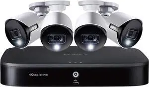Lorex 4K Ultra HD 8-Channel Security System with 2 TB DVR and Four 4K Ultra HD Bullet Security Cameras with Color Night Vision, Active Deterrence, and Smart Home Voice Control (LORDK18248DAE) Lorex 4K Ultra HD 8-Channel Security System with 2 TB DVR and Four 4K Ultra HD Bullet Security Cameras with Color Night Vision, Active Deterrence, and Smart Home Voice Control (LORDK18248DAE)