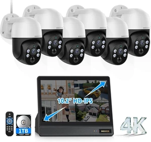 OOSSXX (2026 New) 4K PoE PTZ Security Camera System with 10.2'' Monitor, 8CH NVR, 6pcs Wired Outdoor Cameras with 1TB HDD, Pan Tilt Auto Tracking, AI Human Detection, Free App, No Monthly Fee OOSSXX (2026 New) 4K PoE PTZ Security Camera System with 10.2'' Monitor, 8CH NVR, 6pcs Wired Outdoor Cameras with 1TB HDD, Pan Tilt Auto Tracking, AI Human Detection, Free App, No Monthly Fee