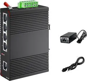 5Port Gigabit Industrial Ethernet Switch, 10Gbps, Din Rail, Power 5Port Gigabit Industrial Ethernet Switch, 10Gbps, Din Rail, Power