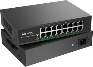MT-VIKI16 Port Gigabit Ethernet Switch, Unmanaged Network Switch Splitter, Desktop/Wall-Mount, Metal Casing, Fanless, Plug and Play MT-VIKI16 Port Gigabit Ethernet Switch, Unmanaged Network Switch Splitter, Desktop/Wall-Mount, Metal Casing, Fanless, Plug and Play