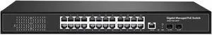 Full Gigabit Managed PoE Switch 24 Port with 2 SFP Slots with managment/vlan/RSTP/SNMP Fiber Switch Full Gigabit Managed PoE Switch 24 Port with 2 SFP Slots with managment/vlan/RSTP/SNMP Fiber Switch