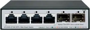 2.5GbE Smart Managed Switch 4 Port RJ45 2500Mbps Web Ethernet Network 10G SFP+ Slot 2.5GbE Smart Managed Switch 4 Port RJ45 2500Mbps Web Ethernet Network 10G SFP+ Slot