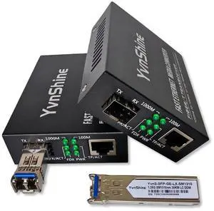 Gigabit SFP to RJ45 Fiber Media Converter- Multimode/SingleMode Fiber to Ethernet Converter, Plug & Play 10/100/1000Mbps RJ45 (Black, 2 PCS Single Mode Dual LC 20KM) Gigabit SFP to RJ45 Fiber Media Converter- Multimode/SingleMode Fiber to Ethernet Converter, Plug & Play 10/100/1000Mbps RJ45 (Black, 2 PCS Single Mode Dual LC 20KM)