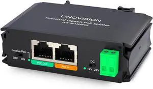 LINOVISION 2026 Upgraded Industrial Gigabit 30W PoE Splitter, Switchable 12V/24V DC and Passive PoE Outputs, Compatible with UB Loco5AC Wireless Bridge, for IP Cameras and IoT Devices LINOVISION 2026 Upgraded Industrial Gigabit 30W PoE Splitter, Switchable 12V/24V DC and Passive PoE Outputs, Compatible with UB Loco5AC Wireless Bridge, for IP Cameras and IoT Devices