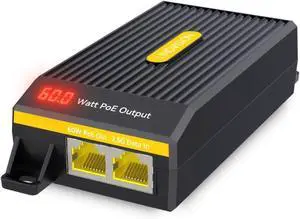LINOVISION 2.5G BT 60W PoE++ Injector with LED Screen to Indicate Power Output, Single Port IEEE 802.3bt PoE Injector for PTZ Cameras, PoE Lighting, WiFi 6 Access Points, 3-Year Warranty LINOVISION 2.5G BT 60W PoE++ Injector with LED Screen to Indicate Power Output, Single Port IEEE 802.3bt PoE Injector for PTZ Cameras, PoE Lighting, WiFi 6 Access Points, 3-Year Warranty