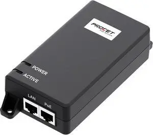 PROCET PoE Injector 10 Gigabit 60W IEEE 802.3BT 10GbE PROCET PoE Injector 10 Gigabit 60W IEEE 802.3BT 10GbE