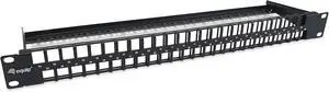 Equip 769258 48-Port Keystone Cat.6 Unshielded Patch Panel - Black Equip 769258 48-Port Keystone Cat.6 Unshielded Patch Panel - Black