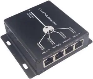 1 to 4CH PoE IP Network Extender Booster 10/100M, IEEE 802.3af/at Compliant, Plug-and-Play, Extends Range up to 120m via Cat5 1 to 4CH PoE IP Network Extender Booster 10/100M, IEEE 802.3af/at Compliant, Plug-and-Play, Extends Range up to 120m via Cat5