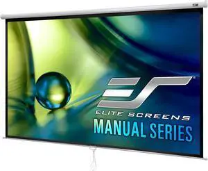 Elite Screens Manual Series, 80-INCH, 4:3 Aspect Ratio. Manual Pull Down Projector Screen with AUTO LOCK for Home Movie Theater, 8K / 4K Ultra HD 3D Ready, M80NWV, White Elite Screens Manual Series, 80-INCH, 4:3 Aspect Ratio. Manual Pull Down Projector Screen with AUTO LOCK for Home Movie Theater, 8K / 4K Ultra HD 3D Ready, M80NWV, White