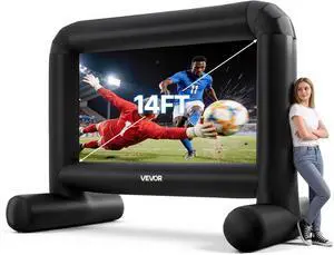 VEVOR Inflatable Movie Screen, 14 ft Outdoor Inflatable Projection Screen with Portable Storage Bag, Front/Rear Projection, Easy Set Up, Blow Up Screen for Outdoor Backyard Movie Night, Theme Parties VEVOR Inflatable Movie Screen, 14 ft Outdoor Inflatable Projection Screen with Portable Storage Bag, Front/Rear Projection, Easy Set Up, Blow Up Screen for Outdoor Backyard Movie Night, Theme Parties