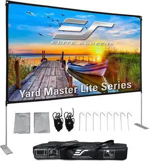 Elite Screens Yard Master Lite 125-Inch Portable Projector Screen with Stand, Wrinkle-Free 16:9 Indoor/Outdoor Movie Screen, Fast Setup, Front & Rear Projection, Carry Bag for Backyard OMS125HLITE Elite Screens Yard Master Lite 125-Inch Portable Projector Screen with Stand, Wrinkle-Free 16:9 Indoor/Outdoor Movie Screen, Fast Setup, Front & Rear Projection, Carry Bag for Backyard OMS125HLITE