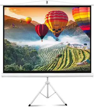 Pyle 80 Inch Portable Projector Screen with Tripod Stand - Quick Setup Fold Out Roll Up Screen Featuring White Matte Surface 16:9 Aspect Ratio Black Masking Border, Ideal for Indoor and Outdoor Use Pyle 80 Inch Portable Projector Screen with Tripod Stand - Quick Setup Fold Out Roll Up Screen Featuring White Matte Surface 16:9 Aspect Ratio Black Masking Border, Ideal for Indoor and Outdoor Use
