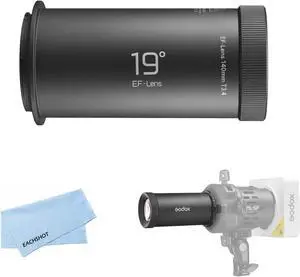 Godox SP-19 19° Projection Lens Compatible with Godox AD-FP/FP-M/FP-R Projector Attachments, EF Lens Mount for Spotlight Projection System. Godox SP-19 19° Projection Lens Compatible with Godox AD-FP/FP-M/FP-R Projector Attachments, EF Lens Mount for Spotlight Projection System.
