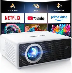 GOODEE Mini Projector with WiFi and Bluetooth - Built-in Apps GOODEE Mini Projector with WiFi and Bluetooth - Built-in Apps