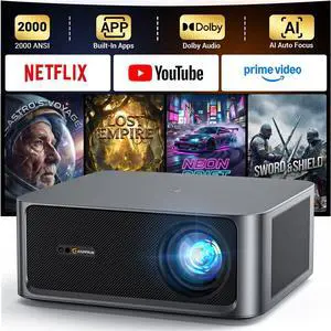 HAPPRUN 2000 ANSI Lumens Outdoor Projector with Built-in Streaming Apps HAPPRUN 2000 ANSI Lumens Outdoor Projector with Built-in Streaming Apps