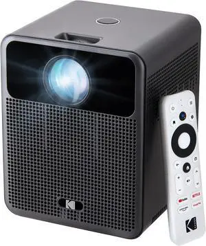 KODAK FLIK HD10 Smart Projector with Android TV, 1080p Full HD Portable WiFi Bluetooth Projector, Netflix & YouTube, Google Assistant Remote, iOS & Android Mirroring KODAK FLIK HD10 Smart Projector with Android TV, 1080p Full HD Portable WiFi Bluetooth Projector, Netflix & YouTube, Google Assistant Remote, iOS & Android Mirroring