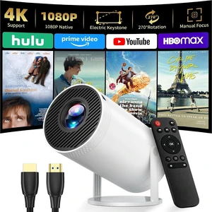 Mini Projector, Native 1080P Portable Projector with Carrying Case, 4K Support, 270°Rotatable Outdoor Movie Proyector, Home Theater Projector Compatible with Phone/TV Stick/Laptop/PS4/HDMI/USB Mini Projector, Native 1080P Portable Projector with Carrying Case, 4K Support, 270°Rotatable Outdoor Movie Proyector, Home Theater Projector Compatible with Phone/TV Stick/Laptop/PS4/HDMI/USB