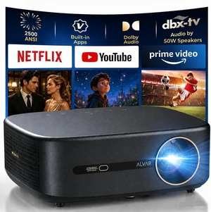 Upgraded 4K Supported Smart Projector with 2500 ANSI, 50W DoIby Audio Upgraded 4K Supported Smart Projector with 2500 ANSI, 50W DoIby Audio