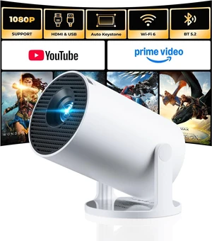 CLOKOWE Mini Projector with Apps, 1080P WiFi Auto Keystone, 180° Rotation CLOKOWE Mini Projector with Apps, 1080P WiFi Auto Keystone, 180° Rotation