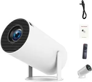 Mini 210° Smart Projector with Extra Large-Screen Display, Smart Projector with WiFi,Supports 4K, 210° Rotatable Portable Projector with Built-in Apps & Auto Keystone for Home Outdoor (White) Mini 210° Smart Projector with Extra Large-Screen Display, Smart Projector with WiFi,Supports 4K, 210° Rotatable Portable Projector with Built-in Apps & Auto Keystone for Home Outdoor (White)