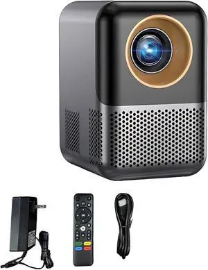 Mini Portable Projector, 1080P High Definition, Wireless Smartphone WiFi, Android 12 OS, Enhanced Brightness, Cooling System, Home Theater Compatible, US Plug, White Mini Portable Projector, 1080P High Definition, Wireless Smartphone WiFi, Android 12 OS, Enhanced Brightness, Cooling System, Home Theater Compatible, US Plug, White
