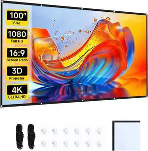 Projector Screen 100 Inch 16:9,4K Ultra HD Portable Foldable Movie Screen with Hooks & Ropes,for Outdoor Camping Projector Screen 100 Inch 16:9,4K Ultra HD Portable Foldable Movie Screen with Hooks & Ropes,for Outdoor Camping