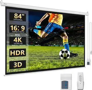 ShowMaven 84 Motorized Projector Screen 16:9 with Remote, 4K Home Theater ShowMaven 84 Motorized Projector Screen 16:9 with Remote, 4K Home Theater