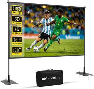 Wootfairy 120inch Projector Screen with Stand: Portable Wrinkle-Free Screen Wootfairy 120inch Projector Screen with Stand: Portable Wrinkle-Free Screen