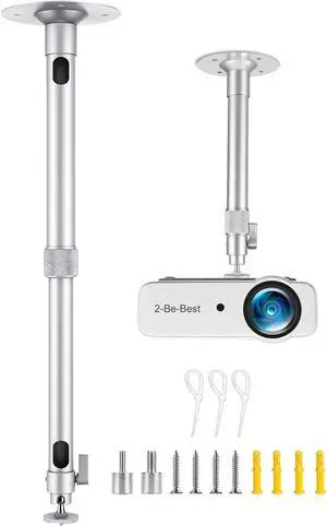 2-Be-Best Projector Ceiling Mount 23-42in / 58-105cm Long Projector Mount High Profile Extendable Ceiling Projectors Mounts Adjustable 360° Rotation Drop Ceiling Projectors Mounts Upgraded Silver 2-Be-Best Projector Ceiling Mount 23-42in / 58-105cm Long Projector Mount High Profile Extendable Ceiling Projectors Mounts Adjustable 360° Rotation Drop Ceiling Projectors Mounts Upgraded Silver
