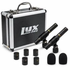 SDPC-2 Stereo Pair Small Diaphragm Condenser Microphones, XLR Pencil Mic Set with Omni, Cardioid & Super Cardioid Capsules for Acoustic Guitar, Drums, Piano & Studio Recording SDPC-2 Stereo Pair Small Diaphragm Condenser Microphones, XLR Pencil Mic Set with Omni, Cardioid & Super Cardioid Capsules for Acoustic Guitar, Drums, Piano & Studio Recording