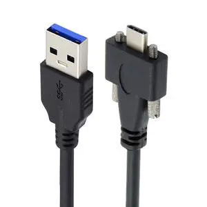 Vision Cable USB3.1 Type-C USB-C Dual Screws Locking to Type-A USB3.0 Data 10Gbps Power Cord Compatible with VR Industrial Camera Phone FPV Computer (1.2m) Vision Cable USB3.1 Type-C USB-C Dual Screws Locking to Type-A USB3.0 Data 10Gbps Power Cord Compatible with VR Industrial Camera Phone FPV Computer (1.2m)