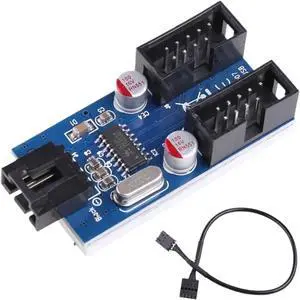 9pin USB Header Male 1 to 2 Female Extension Hub Splitter Adapter -Motherboard USB 2.0 Internal Cable 9 pin Connector X3UF 9pin USB Header Male 1 to 2 Female Extension Hub Splitter Adapter -Motherboard USB 2.0 Internal Cable 9 pin Connector X3UF