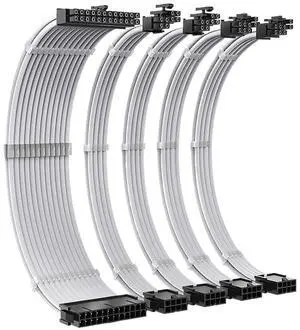 350mm PSU Extension Cable Kit Motherboard 24Pin GPU PCI-E 6+2Pin 8Pin CPU EPS 4+4Pin 18AWG Power Cord(White 5Cables) 350mm PSU Extension Cable Kit Motherboard 24Pin GPU PCI-E 6+2Pin 8Pin CPU EPS 4+4Pin 18AWG Power Cord(White 5Cables)