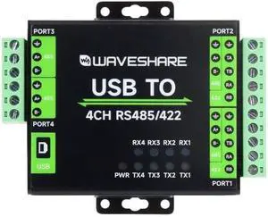 Industrial Isolated USB to RS485/422 Converter, Original FT4232HL Chip, Supports USB to 2-Ch RS485 + 2-Ch RS485/422, Wall-Mount & Rail-Mount Support (USB to 4CH RS485/422) Industrial Isolated USB to RS485/422 Converter, Original FT4232HL Chip, Supports USB to 2-Ch RS485 + 2-Ch RS485/422, Wall-Mount & Rail-Mount Support (USB to 4CH RS485/422)
