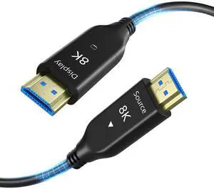 8K HDMI Fiber Optic Cable Long 2.1 50FT/15M, Unidirectional 48Gbps High Speed Optical HDMI Cord 8K@60Hz 4K@120Hz eARC HDR10 HDCP 2.2/2.3 for TV/Projector/PS5/Xbox/Soundbar 8K HDMI Fiber Optic Cable Long 2.1 50FT/15M, Unidirectional 48Gbps High Speed Optical HDMI Cord 8K@60Hz 4K@120Hz eARC HDR10 HDCP 2.2/2.3 for TV/Projector/PS5/Xbox/Soundbar