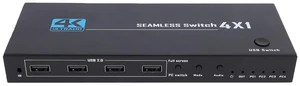 Dpofirs KVM Switches, 4 Port HD Multimedia Interface Switcher with USB 3W Power, LED Indicator, Plug and Play for PC Computer Desktop Laptop Monitor Display Dpofirs KVM Switches, 4 Port HD Multimedia Interface Switcher with USB 3W Power, LED Indicator, Plug and Play for PC Computer Desktop Laptop Monitor Display