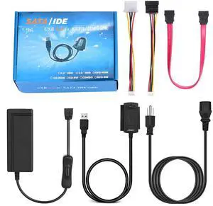 SATA/PATA/IDE to USB 2.0 Adapter Converter Cable for 2.5" 3.5" Hard Drive Disk Easy to Use and Plug & Play SATA/PATA/IDE to USB 2.0 Adapter Converter Cable for 2.5" 3.5" Hard Drive Disk Easy to Use and Plug & Play