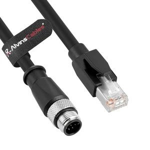 Alvin's Cables M12 A-Code 8 Pin Male to RJ45 Cat6a Ethernet Cable Shielded for Industrial Automation Network Devices, High-Flex Drag-Chain 10M/32.8ft Alvin's Cables M12 A-Code 8 Pin Male to RJ45 Cat6a Ethernet Cable Shielded for Industrial Automation Network Devices, High-Flex Drag-Chain 10M/32.8ft
