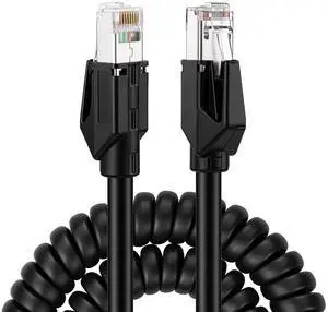 CAT6A 10Gbps High Speed Ethernet Cable PUR Double Shielded Drag Chain RJ45 Patch Cord High Flexibility Spring Retractable to 3M for Industrial Automation Security Camera Robot CNC Machine (3M) CAT6A 10Gbps High Speed Ethernet Cable PUR Double Shielded Drag Chain RJ45 Patch Cord High Flexibility Spring Retractable to 3M for Industrial Automation Security Camera Robot CNC Machine (3M)