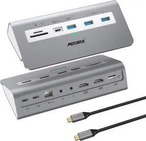USB C Laptop Docking Station Dual Monitor, 14 in1 USB Hub Multiport Adapter with Dual 4K HDMI+DP, 10Gbps USB A/C 3.1 and 2 USB 3.0,100W PD, 3.9 ft Cable, Laptop Dock for Dell/HP/Windows/Mac USB C Laptop Docking Station Dual Monitor, 14 in1 USB Hub Multiport Adapter with Dual 4K HDMI+DP, 10Gbps USB A/C 3.1 and 2 USB 3.0,100W PD, 3.9 ft Cable, Laptop Dock for Dell/HP/Windows/Mac