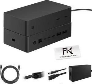 Surface Dock 2, High Speed Docking Station, with Dual 4K at 60Hz Monitor Support, 199W Power Supply - 1 Year Warranty, Compatible with Surface Laptop Go, Surface Laptop Studio, New Surface Dock 2, High Speed Docking Station, with Dual 4K at 60Hz Monitor Support, 199W Power Supply - 1 Year Warranty, Compatible with Surface Laptop Go, Surface Laptop Studio, New