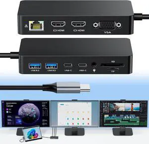 for Surface Thunderbolt 4 Docking Station, 12-in-1 Triple Displays Dual HDMI+VGA Surface Pro Docking Station for Surface Pro 12/11/10/9/8/X/7, Surface Laptop, Surface Book/Go Dock for Surface Thunderbolt 4 Docking Station, 12-in-1 Triple Displays Dual HDMI+VGA Surface Pro Docking Station for Surface Pro 12/11/10/9/8/X/7, Surface Laptop, Surface Book/Go Dock