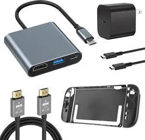 TV Dock Compatible with Switch 2,Support 4K@60Hz~120Hz/1000M Ethernet | Aluminum Alloy Travel TV Dock with 20V/3A Power Adapter&Cable and Protective Case for Switch 2 TV Dock Compatible with Switch 2,Support 4K@60Hz~120Hz/1000M Ethernet | Aluminum Alloy Travel TV Dock with 20V/3A Power Adapter&Cable and Protective Case for Switch 2